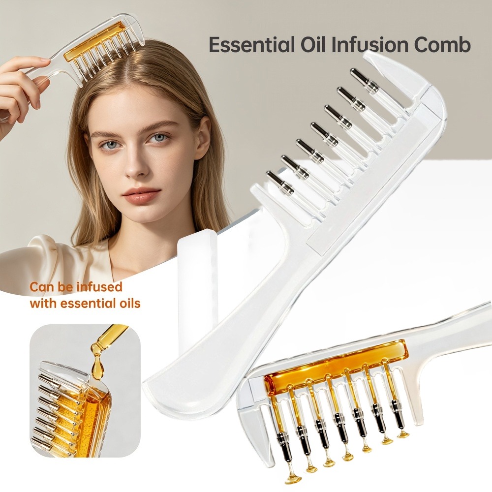 Root Stimulator Liquid - ポータブル透明ヘアルートコーム液体ガイドアプリケーター頭皮マッサージコームヘアオイルセラムブラシ漏れ防止ヘアケアツール