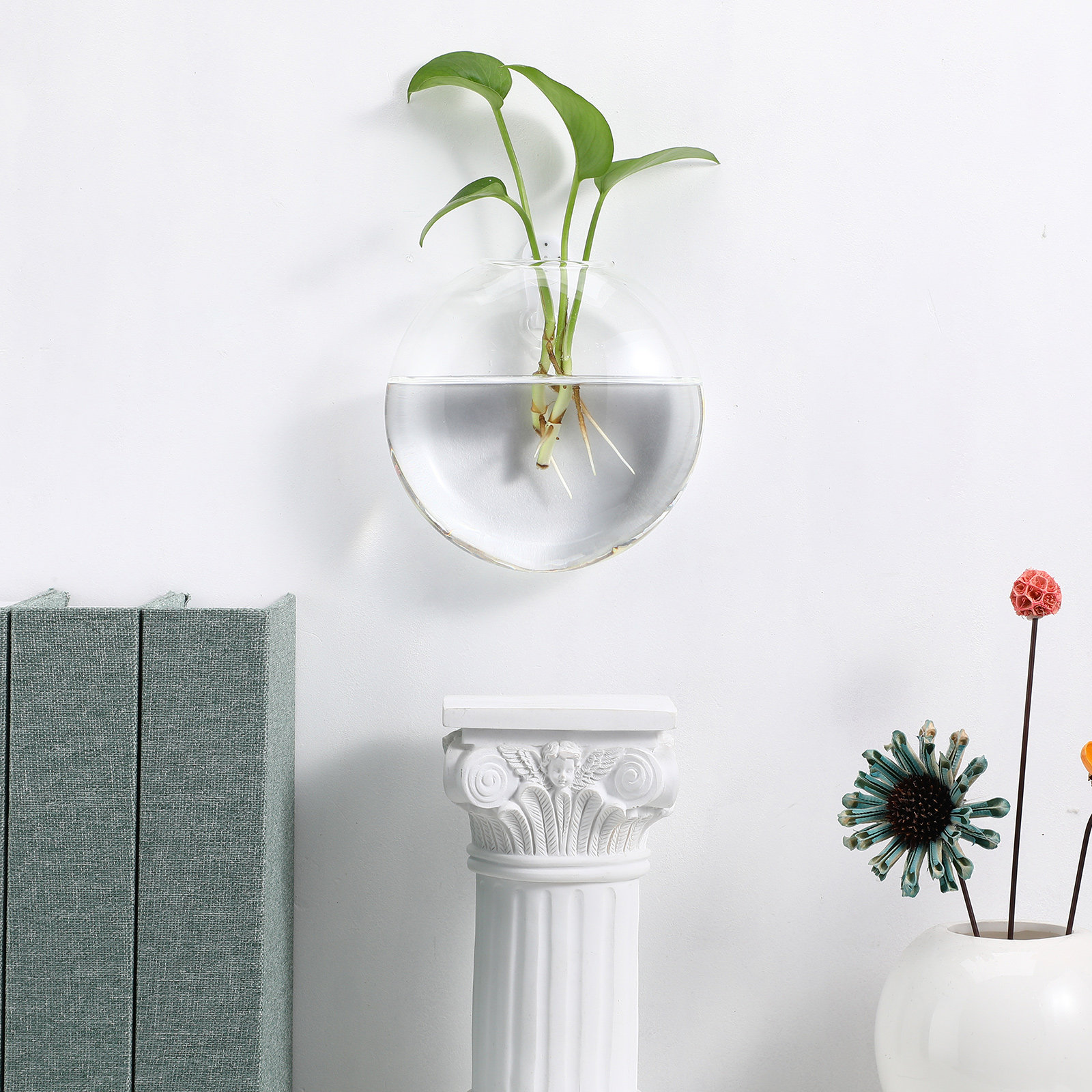 4個入り、壁掛け式の透明ガラス花瓶。室内植物の育成や、観葉植 - Propagation Station Vase のレビューと価格