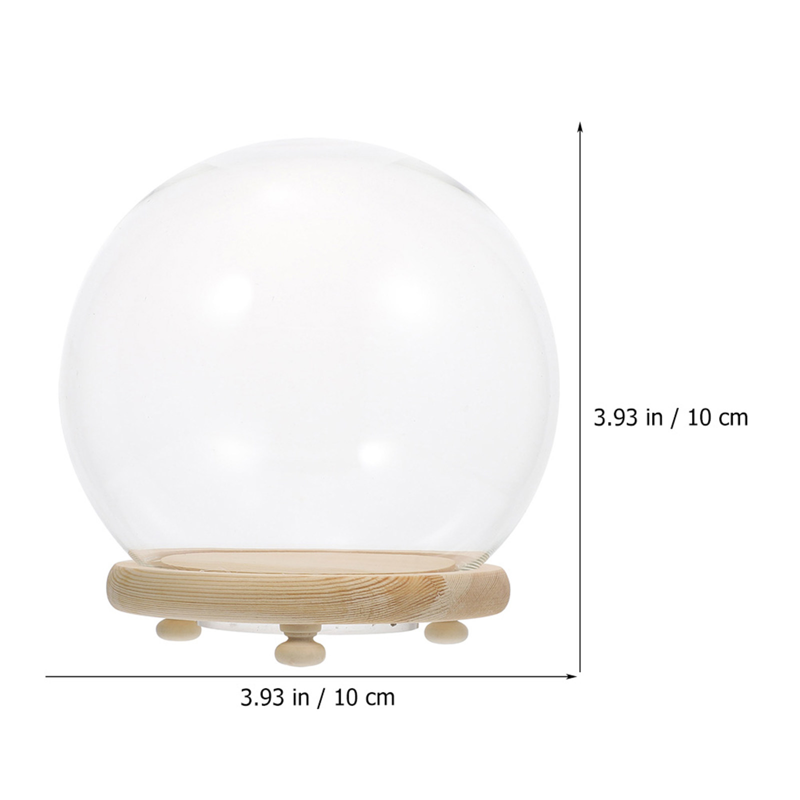 ガラスドーム型ディスプレイケース。プリザーブドフラワー用。木 - Plastic Dome Clear のレビューと価格